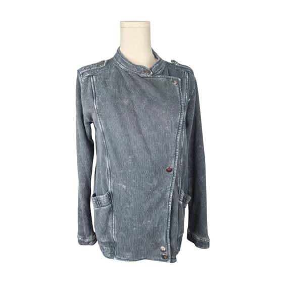 La Hearts Jackets & Blazers - LA Hearts Women's Dark Gray Acid Wash Asymmetrical Moto Jacket Sz. S